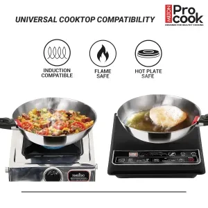 Triply Stainless Steel Cookware Set with Detachable Handle