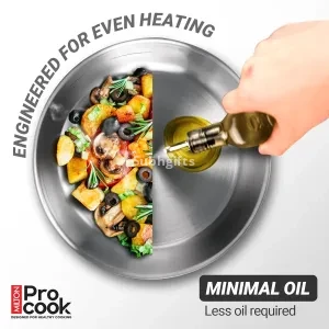 Triply Stainless Steel Cookware Set with Detachable Handle