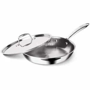 Triply Stainless Steel Fry Pan With Lid